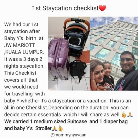 Staycation/Vacation checklist for parents travelling with babies👍🙏