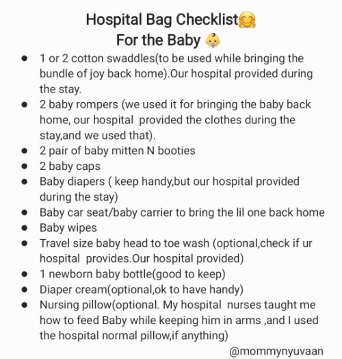 Hospital  Bag  Checklist  🎒