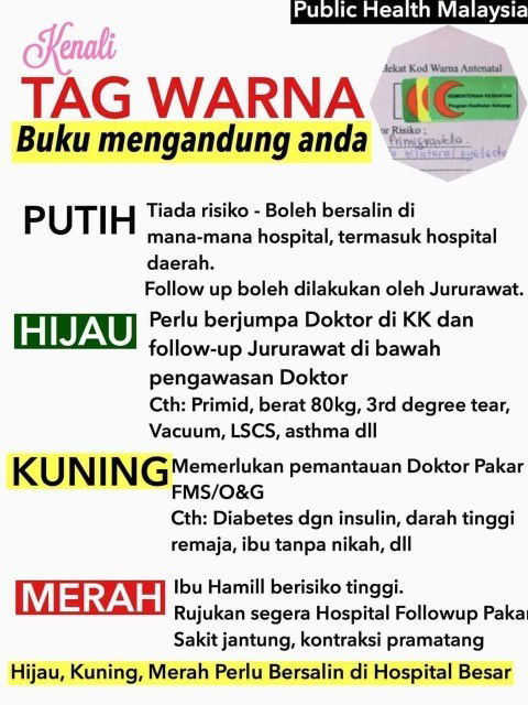 KENALI TAG WARNA 
Buku mengandung anda 🤰