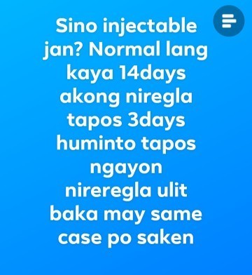 Ask ko po baka may same case sa experience ko. Sa mga injectable po jan pasagot pls🙏thank you ☺️