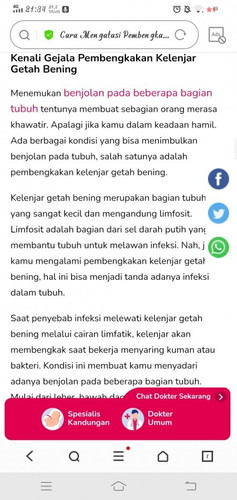 Muncul benjolan di ketiak