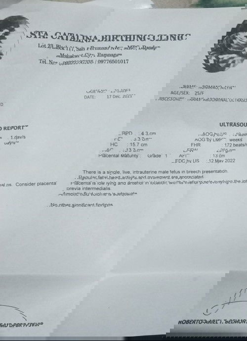 Result ng ultra sound ko