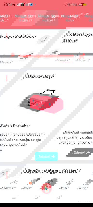 Sudah 39 week blm ada tanda" lahiran