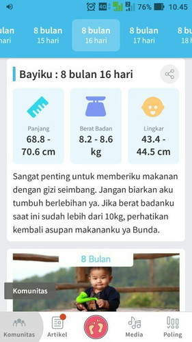 4 bulan BB bayiku stuk di 7 kg...
Umur 8 bulan