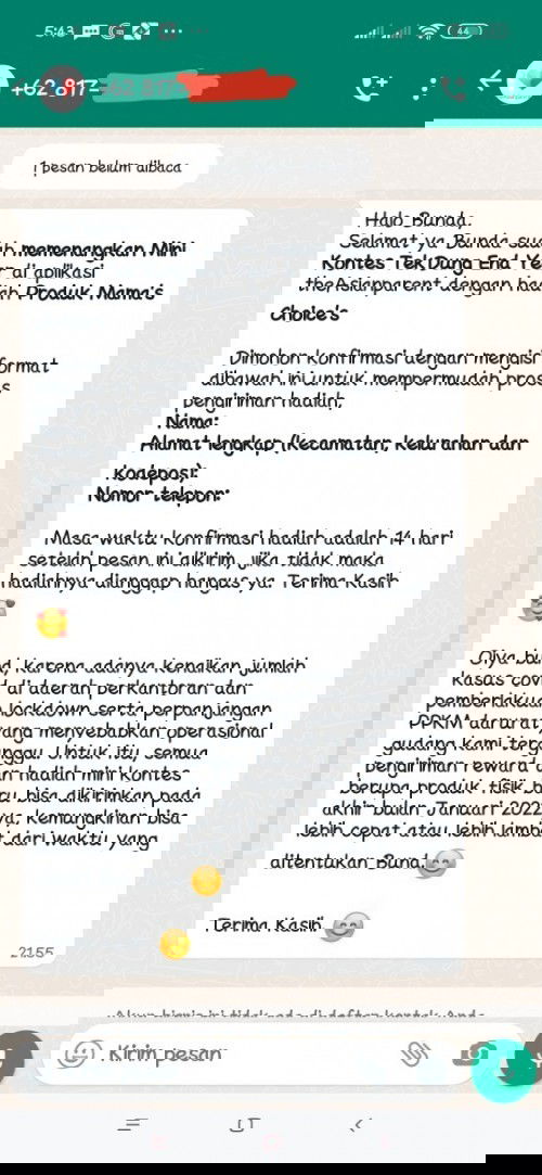 Memenangkan mini kontes tek dung