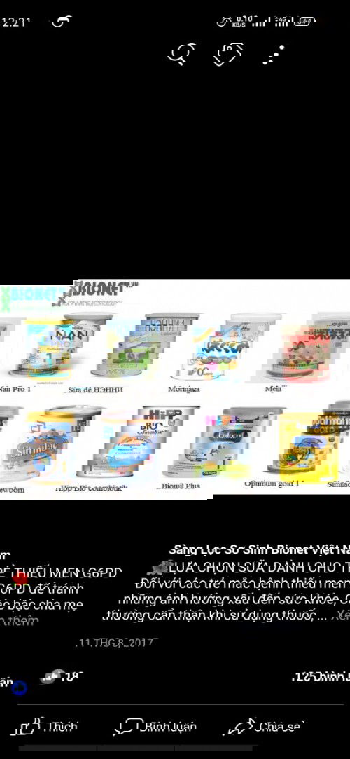 Sữa HiPP
Nhóm sữa có thể sử dụng cho những bé thiếu men G6PD