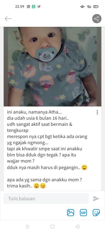 Soal anak duduk tegak di usia berapa iyaa Bun...