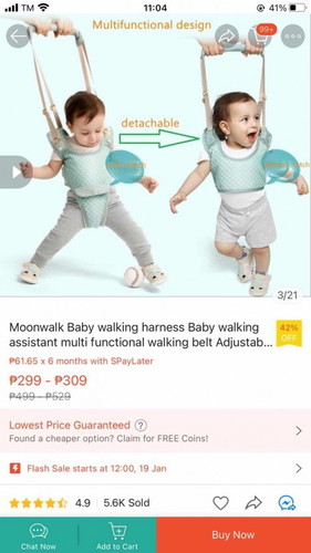 Baby walking harness assistant