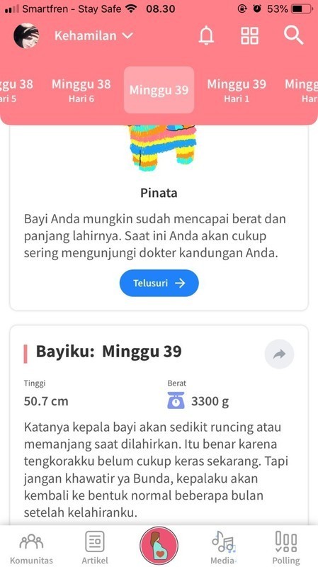 39 week dede masih betah