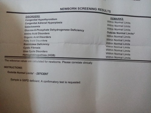 G6PD result
