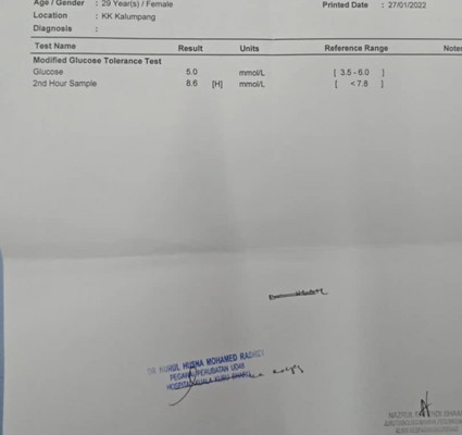 MGTT (air gula) selepas bersalin