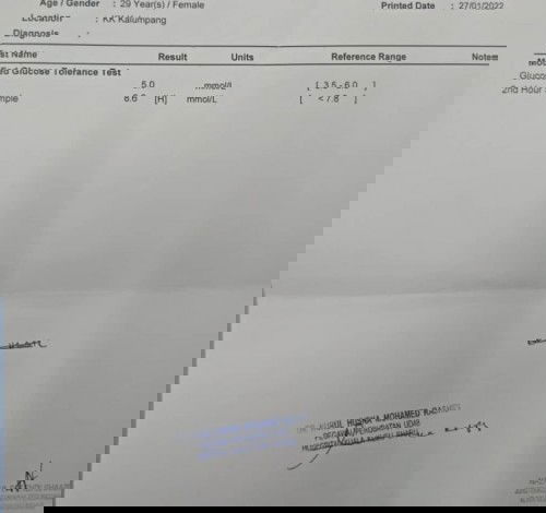 MGTT (air gula) selepas bersalin