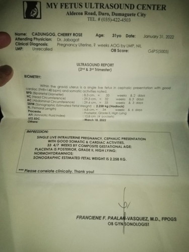Ask ko lang normal poh ba result na ito s ultrasound ko ..?