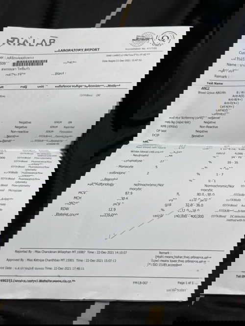 ตรวจเลือดหมอบอกว่าปกติ