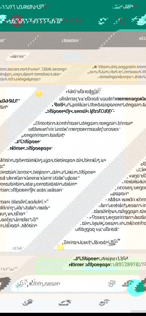 Menang giveaway bapao