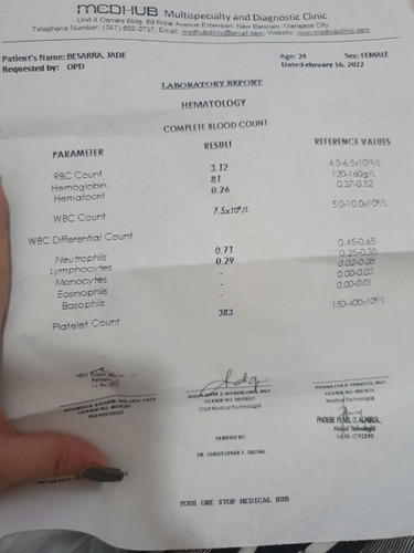 Normal result ng hemoglobin