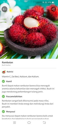Makan buah rambutan pascamelahirkan