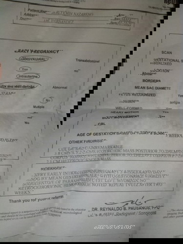 Mga momsh Ito ung result k s tran v k sobrang nttakot ako may nkita KC maliit n mayoma dw CV Ng doct