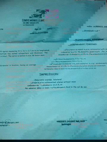 Transvaginal Sonogram
PCOS