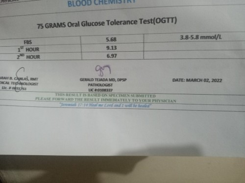75 grams glucose test