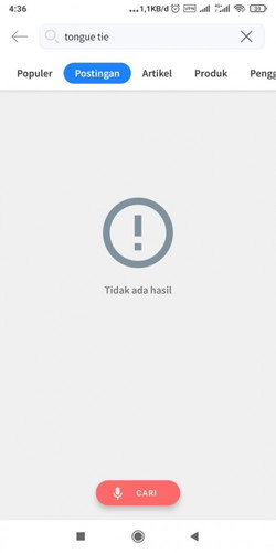 Eror Tap, ga bisa search