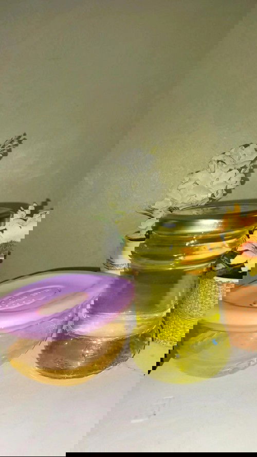 Mpasi, bubur instan + minyak lemak ayam mpasi