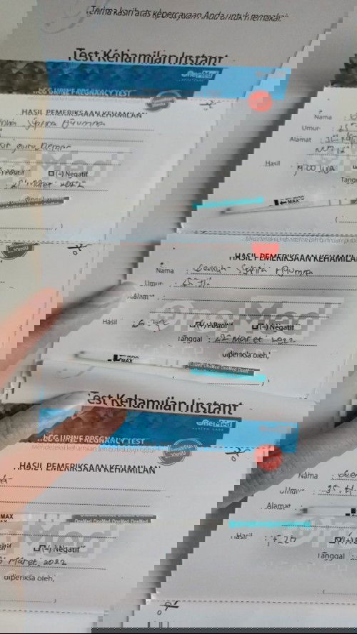 4x tespack hasil sama pas usg blm ada kantung