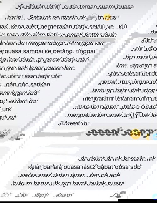 Kemusykilan puasa waktu mengandung, ibu okay je.