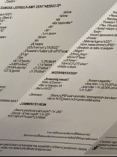 ผลตรวจดาวซินโดรม