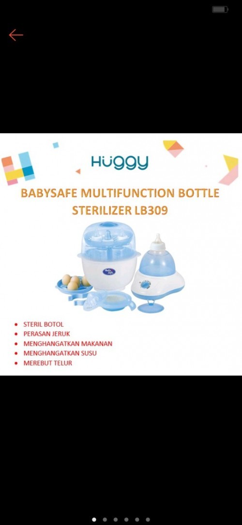jual sterilizer baby safe bonus gendongan + 2 botol pigeon
