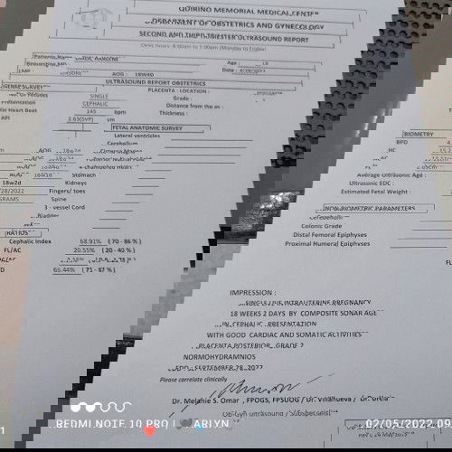 18 weeks Cephalic Posterior Grade 2