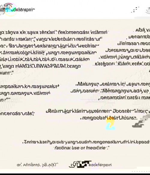 (EDUKASI) SOAL VITAMIN NAFSU MAKAN