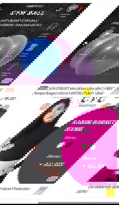 Penunjang kehamilan (gymball/korset hamil)?