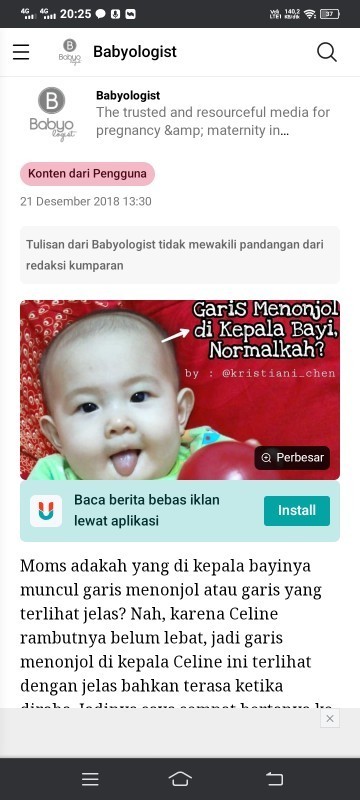 Bentuk kepala bayi melingkar seperti bando