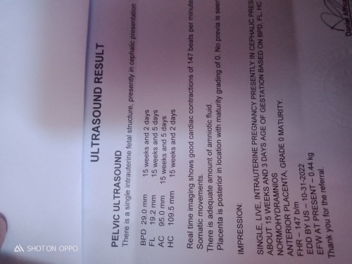 Ultrasound result normal ba?