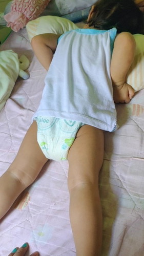 Stretching and sleeping on tummy