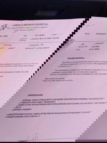 Early pregnancy daw po but Hindi pa daw Kita gestation sac