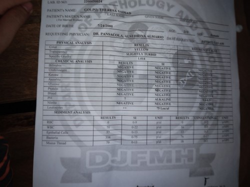 Pa Basa po Ng laboratory result