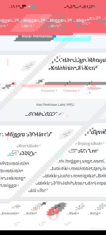 Belum lahir H - 1 HPL