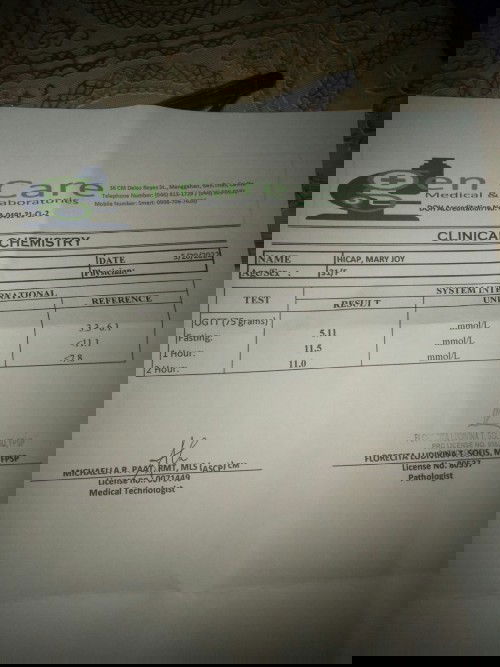 Mataas po ba sugar level ko.. Ito po result ng laboratory ko..