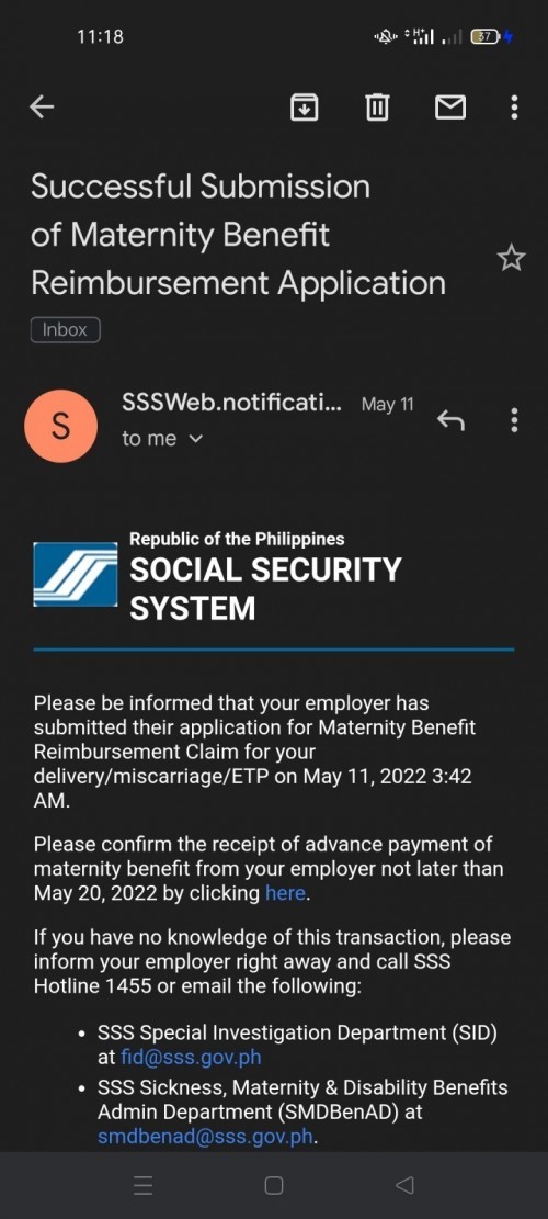 Maternity Reimbursement