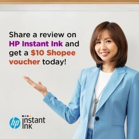 Leave a review of HP Instant Ink and get a FREE $10 Shopee Voucher!