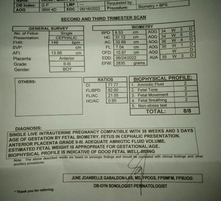 Sino po dito marunong magbasa ng ultrasound BPS ko kase kanina at ito po result... Okey naman po ba?