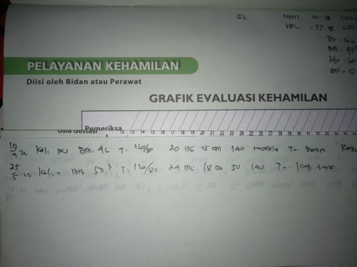 Usia kehamilan Hasil USG dan pemeriksaan Bidan berbeda