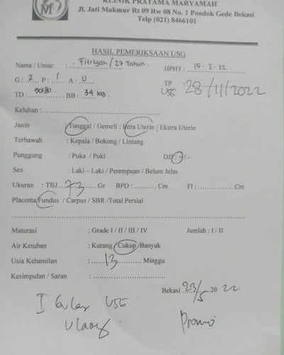 Hai Bun Usia Kehamilanku 15 Minggu Tapi Pas Diusg Kata Dokter Janinnya Terlihat 13 Minggu, Bulan Dep