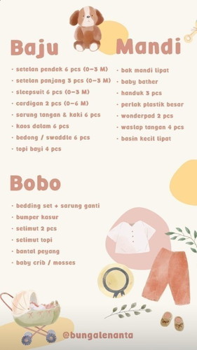 List kebutuhan baby & mom