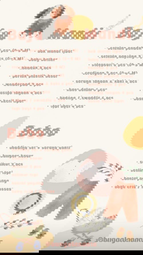 List kebutuhan baby & mom