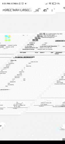 Urinary result