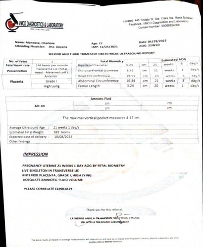Ultrasound Result
