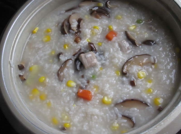 Mushroom and Sweet Corn Porridge